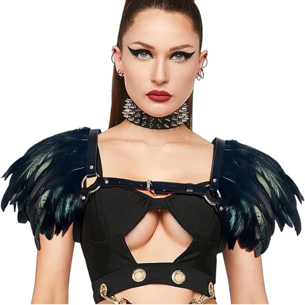 Halloween Feather Epaulet Shrug Shoulder Strap